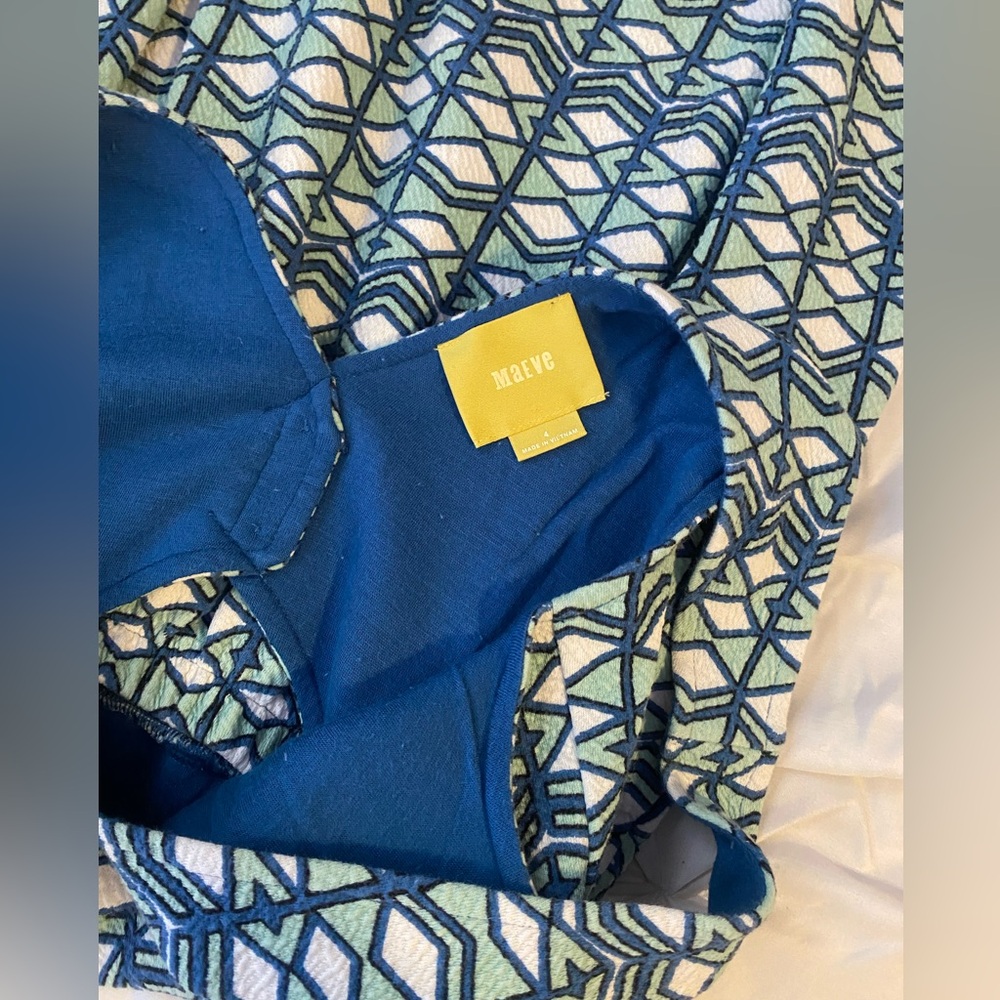 Geometrical Patterned Turquoise, Blue, White Flow… - image 3